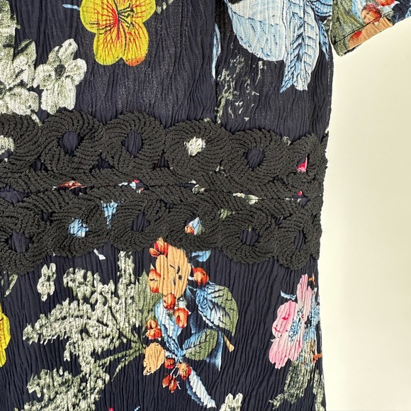 Foxiedox Juniper Floral High Neck Mini Dress size XS Lace Inset - Picture 7 of 14